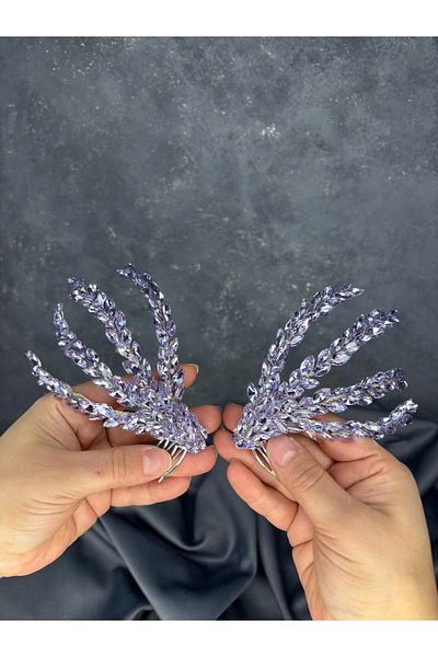 Hayalperest boncuk Double Sided Comb Büge Bridal Hair Accessory