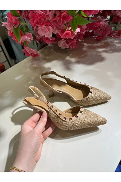 İST FİDAN KUNDURA Women's Open Side Staple Detailed Heeled Shoes