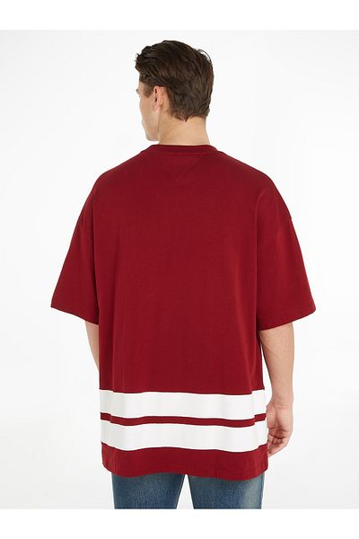 Tommy Hilfiger Men Red Short Sleeve Oversized T-Shirt