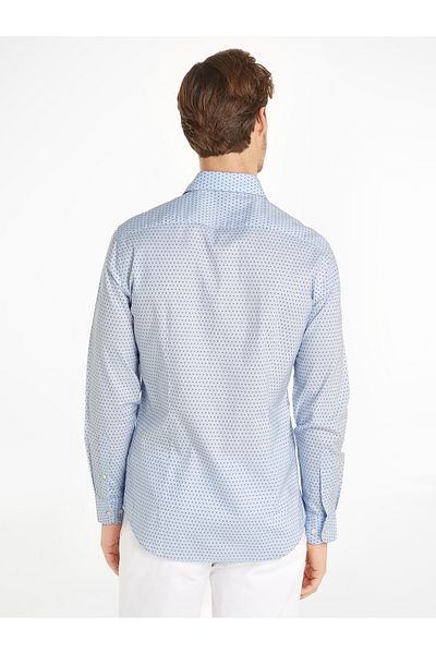 Tommy Hilfiger Mens Blue CL-W OXF Circle Print Shirt