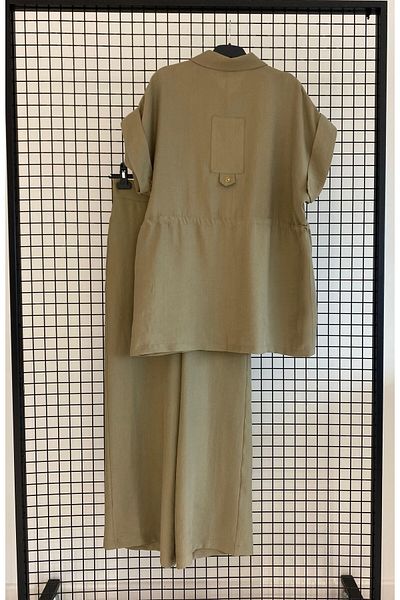 Armine Trend New Season Linen Fabric Back Detailed Sports Double Set