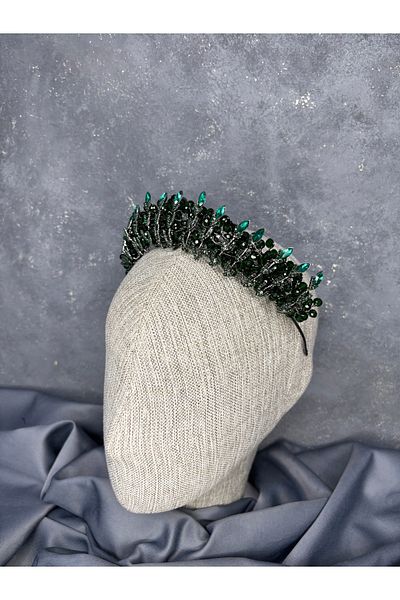 Hayalperest boncuk Crystal Bead Embroidered Steaming Bridal Crown
