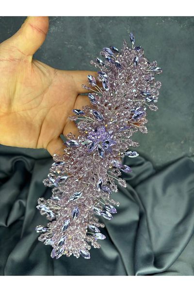 Hayalperest boncuk Elena Intense Beaded Bridal Crown Hair and Turban Accessory