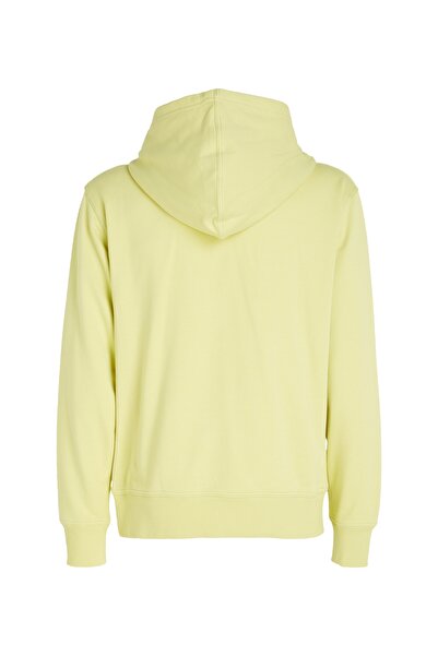 Calvin Klein Men Yellow Mix Media Pocket Hoodie