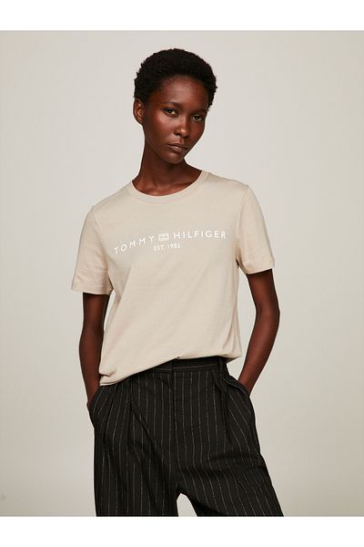 Tommy Hilfiger Tommy Hilfiger Women Beige Short Sleeve T-Shirt