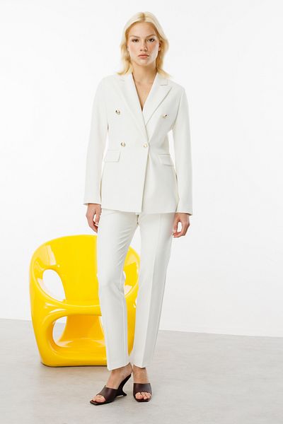 Ekol Double Breasted Collar Cover Pocket Jacket-4006