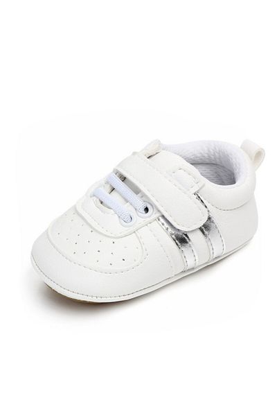 Superbaby Adidasi bebelusi cu dungi argintii