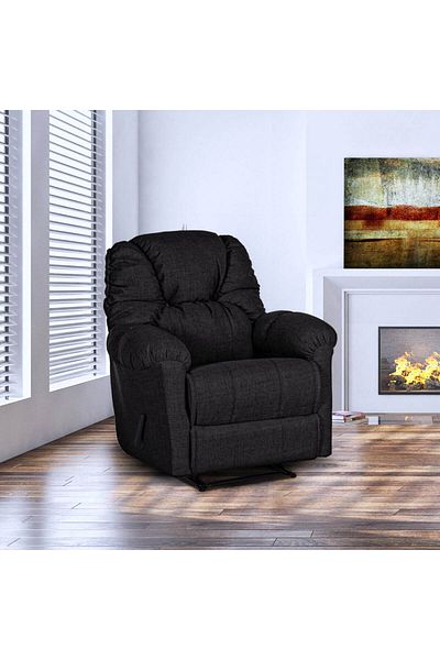American Polo | American Polo | Linen Classic Recliner Chair - Black - 92×78x103