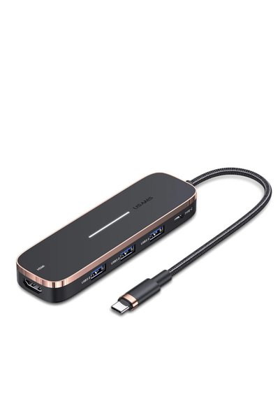 sipariş vakti Usams US-SJ578 5 في 1 محور متعدد الوظائف من النوع C 3 منافذ USB...