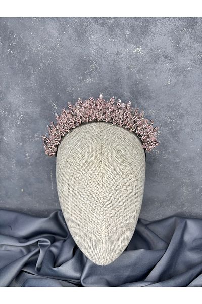 Hayalperest boncuk Crystal Bead Embroidered Steaming Bridal Crown