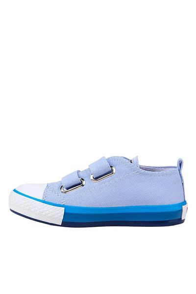Liger Unisex Kids Linen Short Convers Model Velcro Sneaker Sports Shoes (26-30) Blue