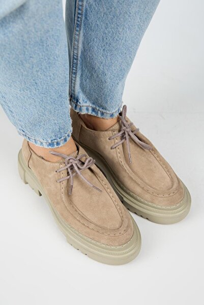 Manijero Carol Women's Genuine Leather Lace-Up Mink Suede Shoes