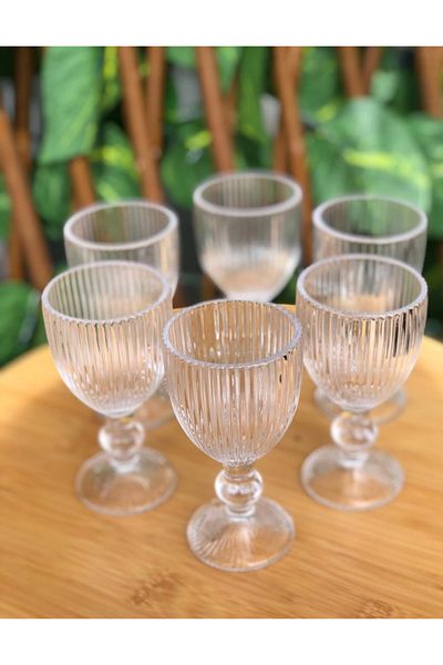 Sever Rocco Model 6-Piece Crystal Glass Coffee Side Water Glass |   Zem Zem Glass Set