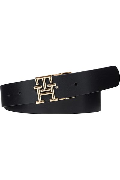 Tommy Hilfiger Tommy Hilfiger Women Black Monogram Reversible Napa Leather Belt