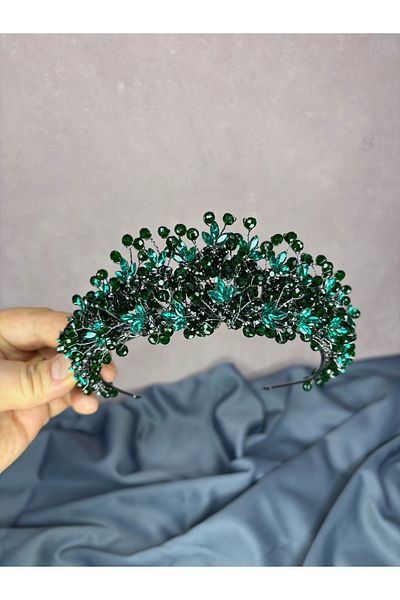 Hayalperest boncuk İlsu Elegant Bead Detailed Henna Night Bridal Crown