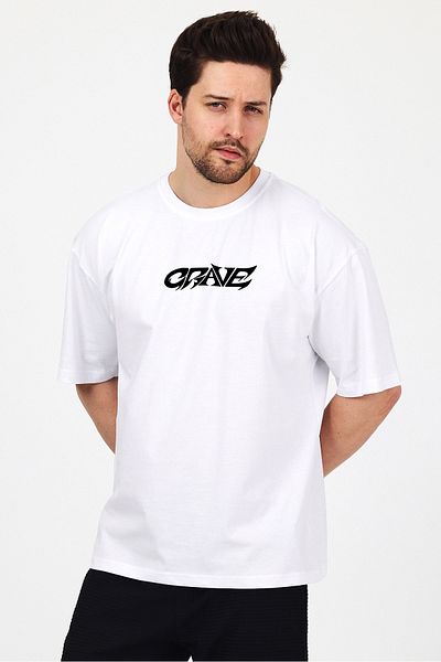 THE RULE Μπλουζάκι Unisex Grave Printed Oversize 100% βαμβακερό φαρδύ κομμένο μαλακό μπλουζάκι με λαιμόκοψη RF0508