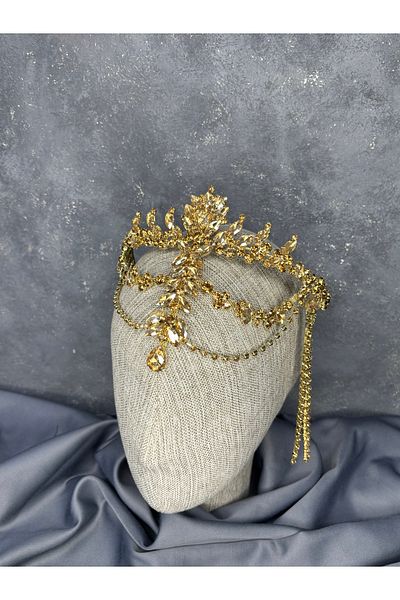 Hayalperest boncuk Dangle Forehead Almeda Bridal Henna Crown