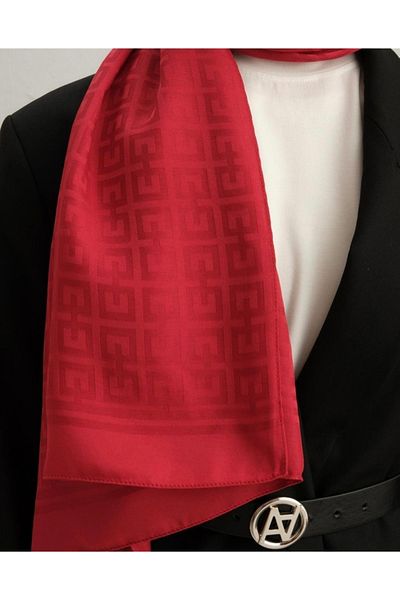 FRESCO SCARFS Armine Trend F Μοτίβο Βαμβακερό Ζακάρ Σάλι Γυναικείο Hijab Hijab Κόκκινο