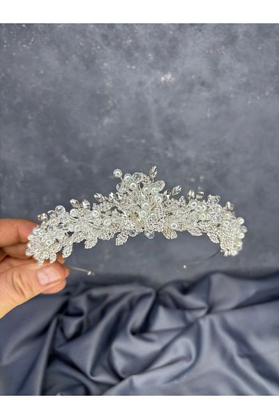 Hayalperest boncuk Duru Bead Embroidered Henna Crown Bridal Accessory