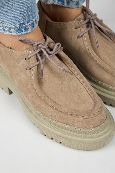 Manijero Carol Women's Genuine Leather Lace-Up Mink Suede Shoes