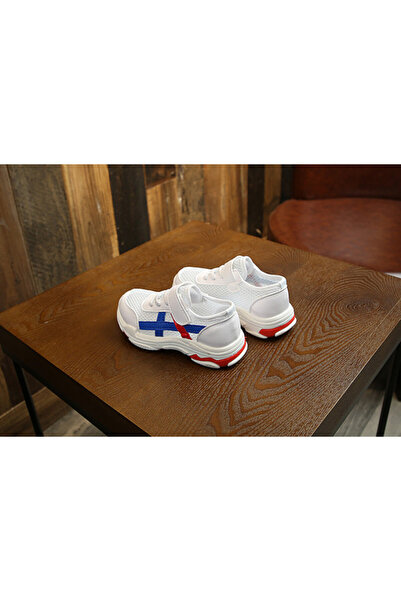 Superbaby Adidasi albi cu dungi