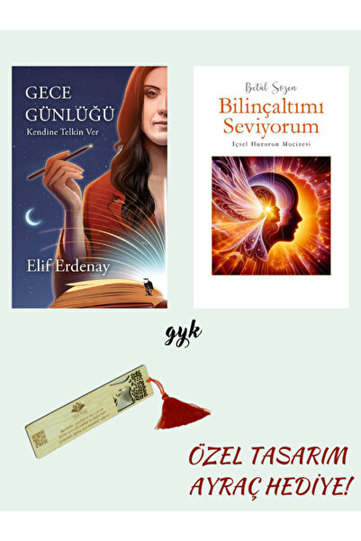 Mercan Kitap Gece Günlüğü ve Bilinçaltımı Seviyorum 2'li SET (AYRAÇ HEDİYELİ!)