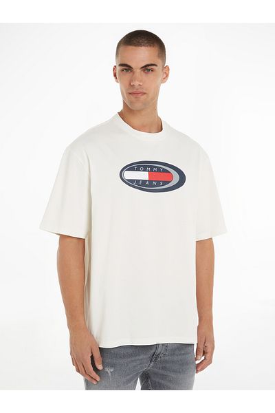 Tommy Hilfiger Tommy Hilfiger Men White Short Sleeve Oversized T-Shirt