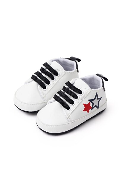 Superbaby Adidasi albi cu stelute colorate