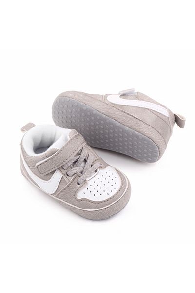 Superbaby Adidasi gri cu insertie alba pentru baietei