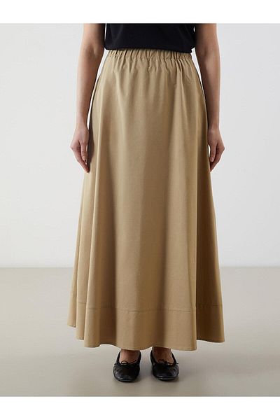 LC Waikiki LCW Μέτρια ελαστική μέση Poplin Flared φούστα (S5)