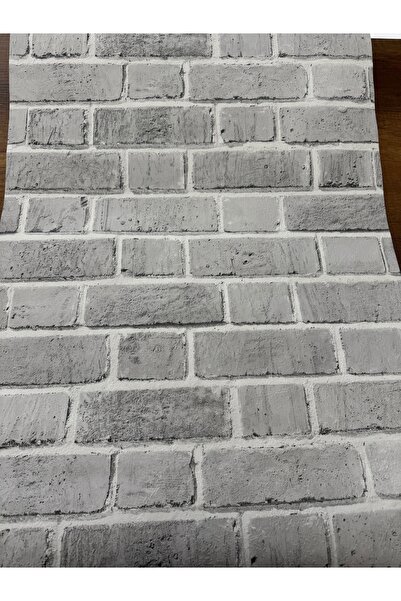 BAŞYAPI DİZAYN 3 Boyutlu Gri Taş Desen Duvar Kağıdı (5m²)