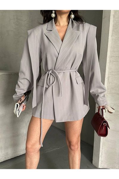 Ekim Store Jachetă blazer oversize cu cravată