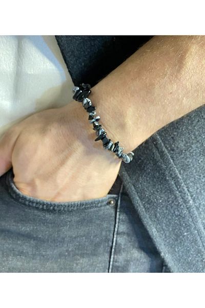 nss sky rock Opsidian Broken Stalagmite Adjustable Bracelet Natural Stone Bracelet