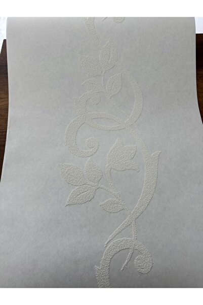 BAŞYAPI DİZAYN Kırık Beyaz Boyanabilir Çiçek Desenli Ithal Duvar Kağıdı (5m²)