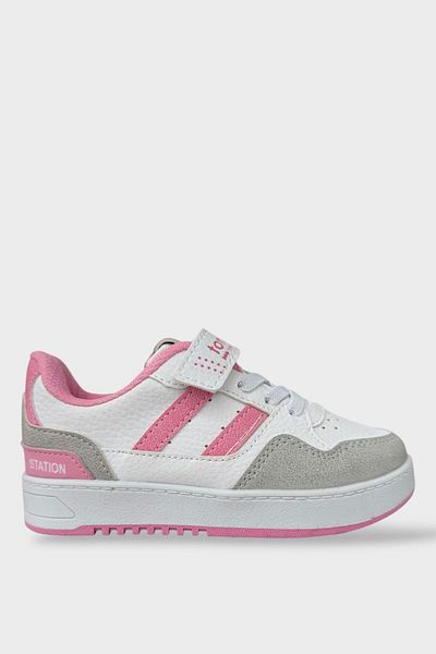 Liger Children's Velcro Laced Comfort Sports Shoes White - Pink