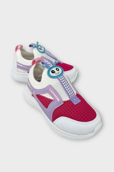 Liger Children's Airfile Light Sole Nursery Home School Sports Shoes White - Fuchia