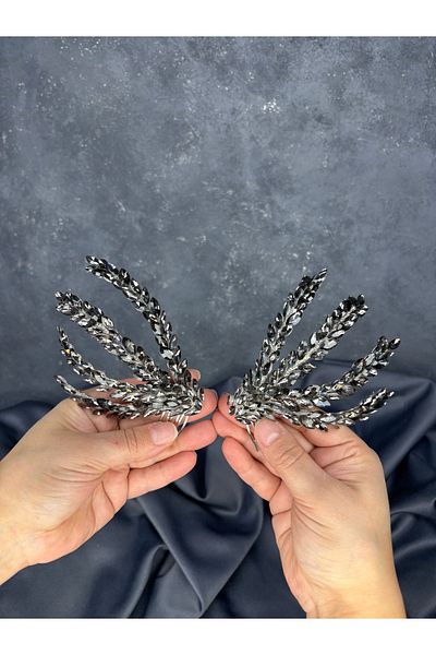 Hayalperest boncuk Double Sided Comb Büge Bridal Hair Accessory