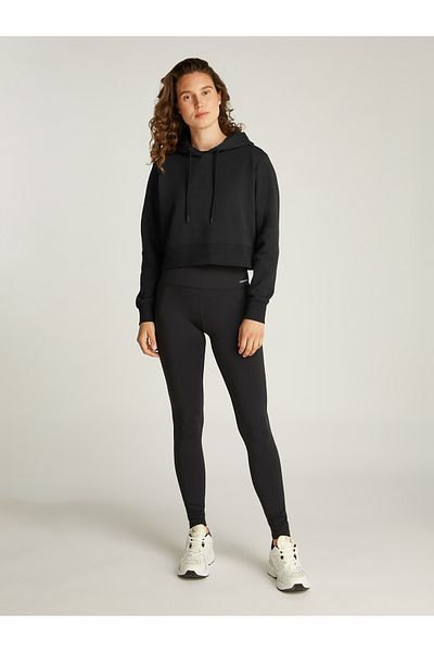 Calvin Klein Calvin Klein Women Black Logo Elastic Half Zip Hoodie
