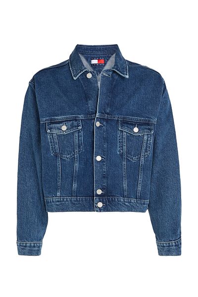 Tommy Hilfiger Men Denim Medium Denim Flag Crop Jacket