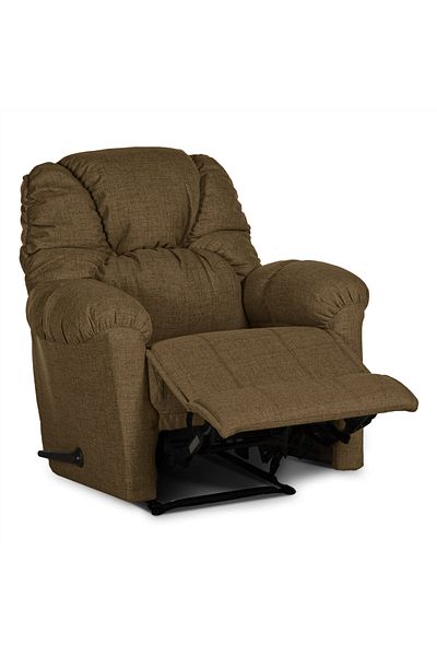 American Polo | Linen Rocking Recliner Chair - Brown -92×78x103