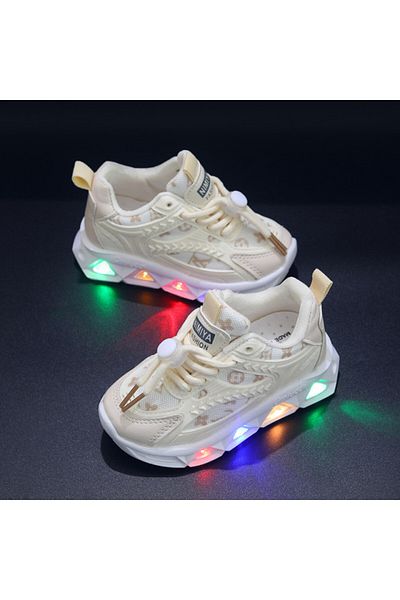 Superbaby Adidasi ivoire cu luminite - Lore
