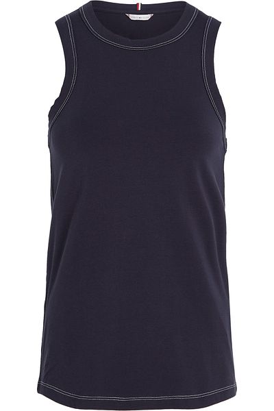 Tommy Hilfiger Women Blue Contrast Stitch Tops