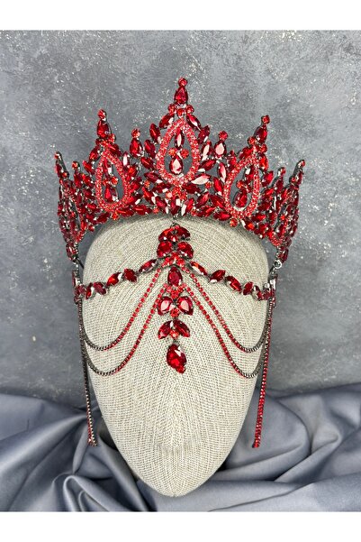 Hayalperest boncuk High Frontlet Hair Accessory with Dangle Balca Bridal Henna Crown