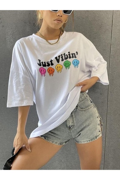 Jose Clothing Tricou imprimat cu mânecă scurtă cu croială supradimensionată