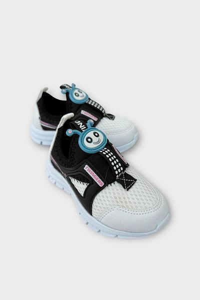 Liger Children's Airfile Light Sole Nursery Home School Baby Sneakers White - Black