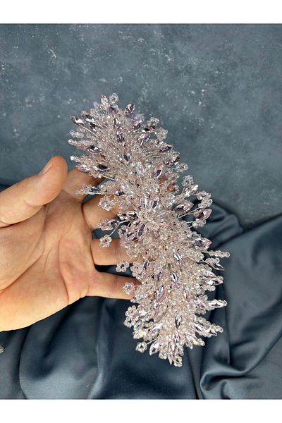 Hayalperest boncuk Elena Intense Beaded Bridal Crown Hair and Turban Accessory