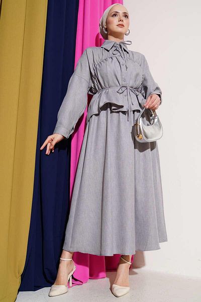 modasindoma Women's Front Gathered Skirt Suit