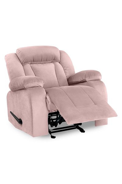 Lazy Vibes MNZ5 | Velvet Classic Recliner Chair - Light Pink