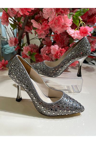 İST FİDAN KUNDURA Women's Sequin Detailed Heeled Evening Dress Shoes