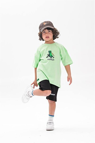 Motebarn Wear Dečak Štampano Set gornjeg i donjeg dela Zeleno